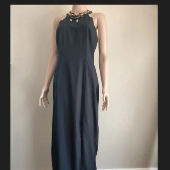 Black Maxi Halter Dress - Picture 3 of 15